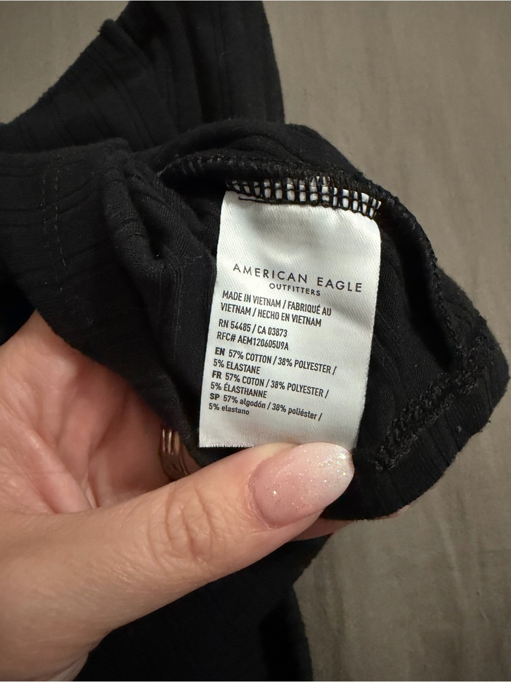 American Eagle Ribbed Black Tube Top Size Medium Strapless Basic - Picture 5 of 5